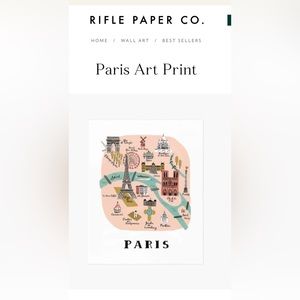 Rifle paper company Paris Print 8 x 10. Never taken out of plastic.